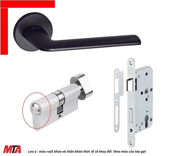 Khóa tay gạt DIY hafele set A 499.63.605 màu nickel mờ cho cửa phòng toilet