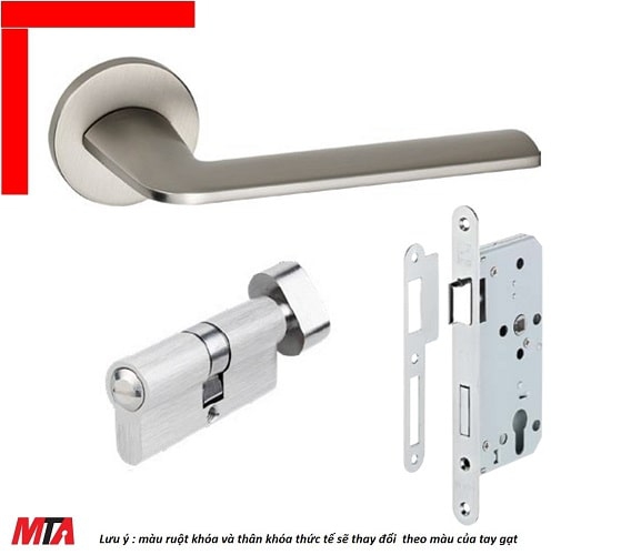 Khóa tay gạt hafele DIY set A 499.63.604 màu nickel mờ cho cửa phòng toilet