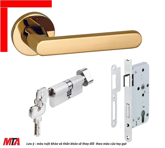Khóa tay gạt mạ vàng hafele DIY set B 499.63.611 cho cửa phòng