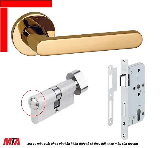Khóa tay gạt mạ vàng hafele DIY set B 499.63.615 cửa phòng vệ sinh
