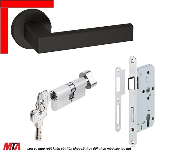 Khóa tay nắm DIY E hafele 499.63.633 màu đen mờ cho cửa phòng