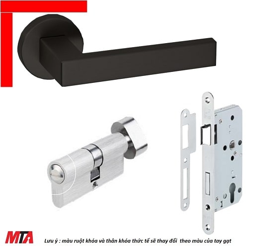 Khóa tay nắm DIY E hafele 499.63.637 màu Đen mờ cho cửa phòng vệ sinh