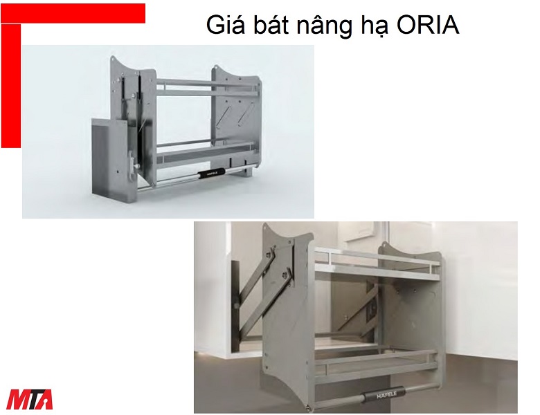 Giá bát đĩa nâng hạ Kosmo Hafele 504.76.818 Oria tủ rộng 900mm