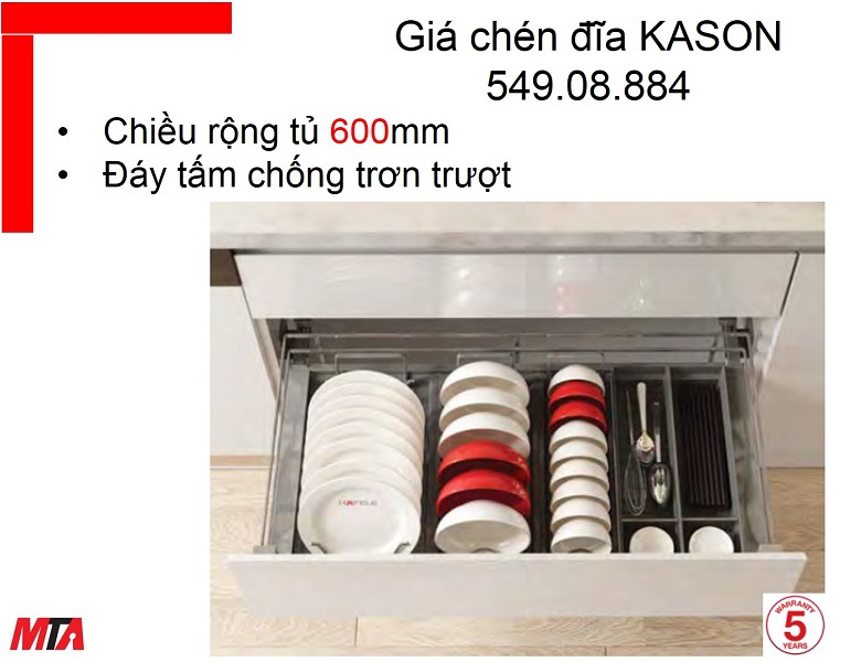Giá để bát đĩa Kosmo Hafele 549.08.884 KASON FLEX tủ rộng 600mm