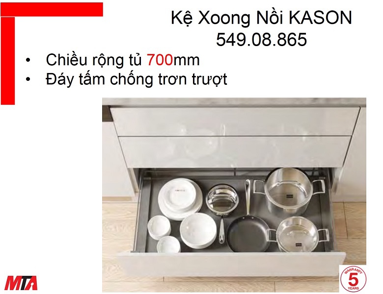 Kệ để xoong nồi Kosmo Hafele 549.08.865 KASON tủ rộng 700mm