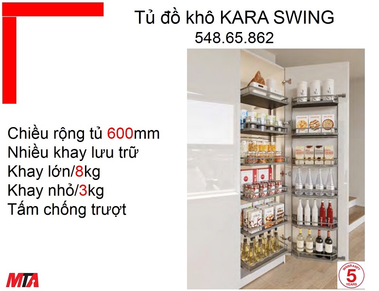 Tủ đồ khô Hafele Kosmo 548.65.862 Kara Swing tủ rộng 600mm