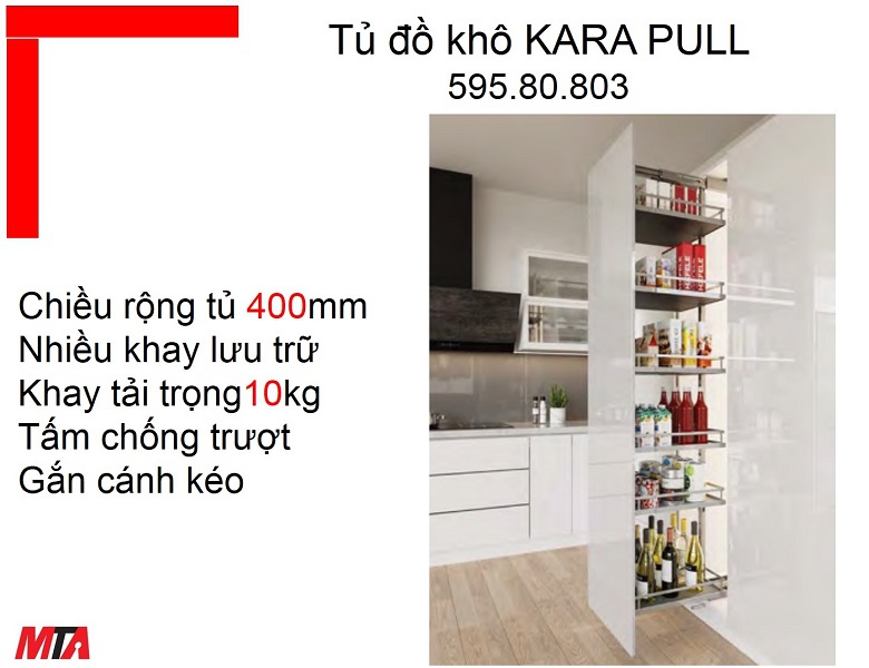Tủ đồ khô Kosmo Hafele 595.80.803 Kara pull tủ rộng 400mm