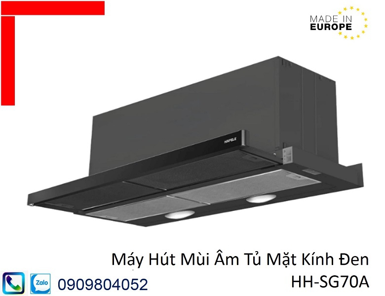 Máy hút mùi âm tủ hafele HH-SG70A 533.89.021 mặt kính đen chiều rộng 70cm