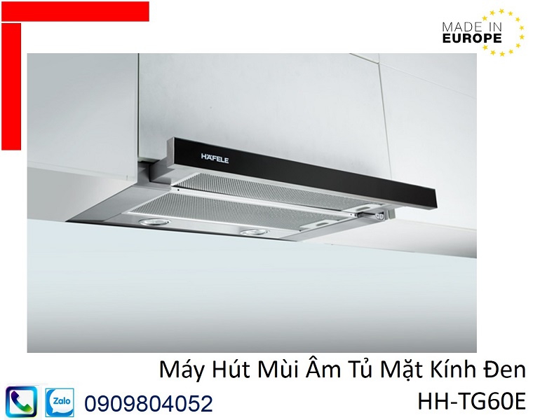Máy hút mùi âm tủ hafele HH-TG60E 539.81.073 mặt kính đen chiều rộng 60cm