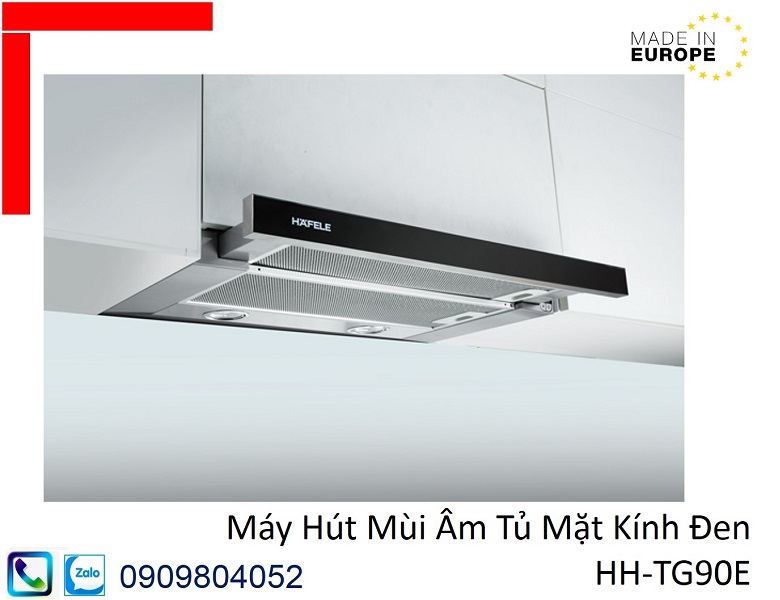 Máy hút mùi âm tủ hafele HH-TG90E 539.81.075 mặt kính đen chiều rộng 90cm