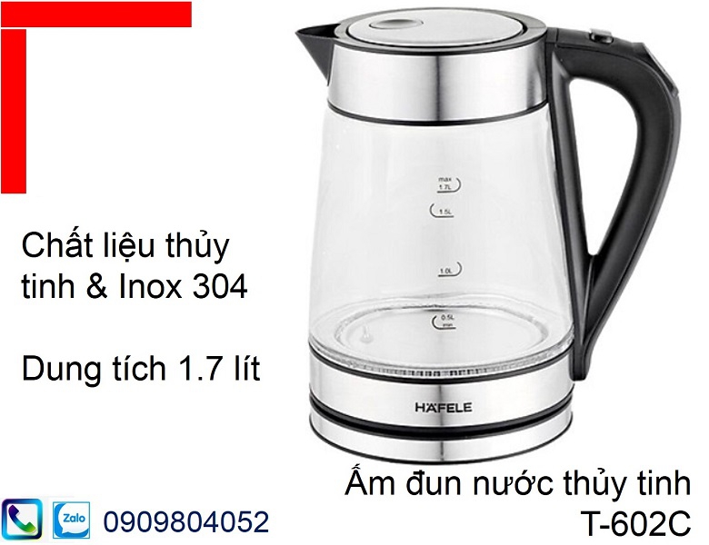 Ấm đun nước thủy tinh Hafele T-602C MSP 535.43.732