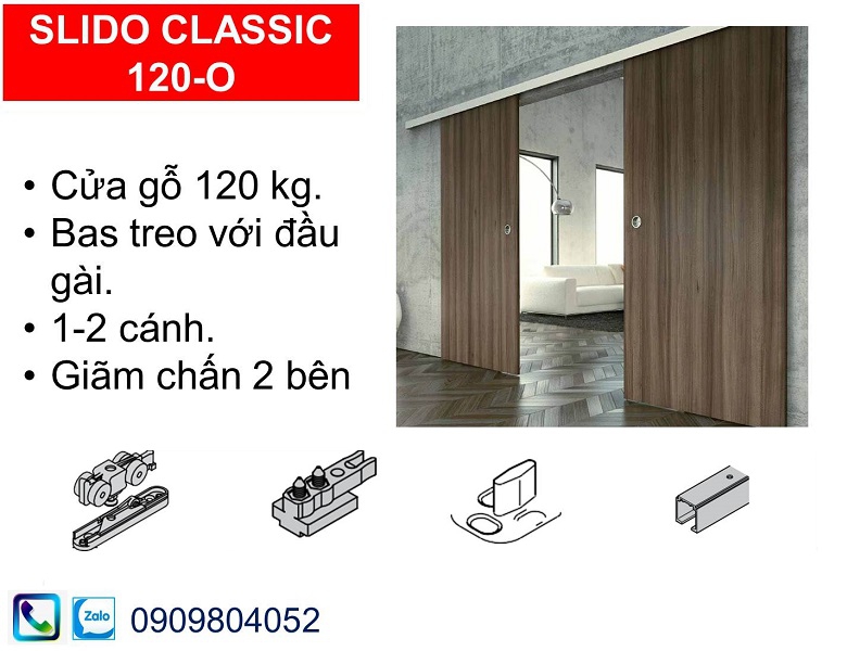 Phụ kiện cửa lùa Hafele 120-O (120kg) 941.25.114 chiều rộng cửa từ 1094 mm