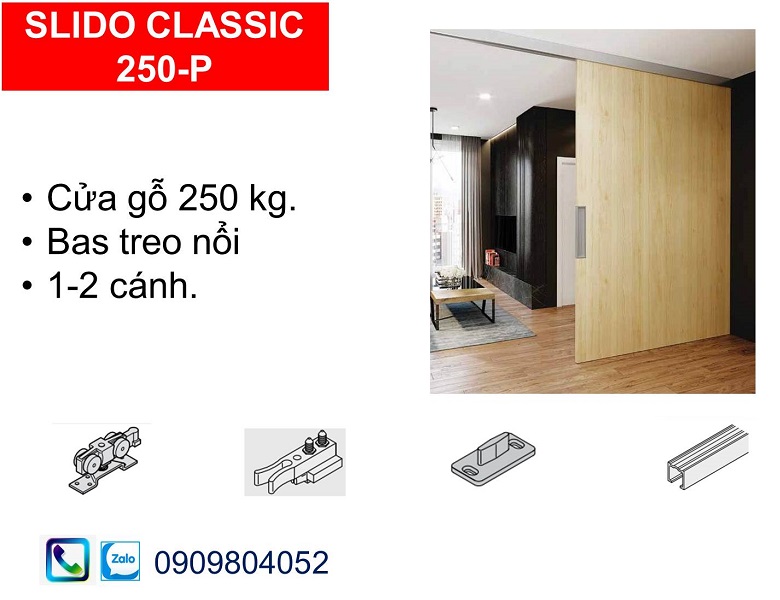 Phụ kiện cửa lùa treo Hafele 250-P(250 kg) 940.82.257