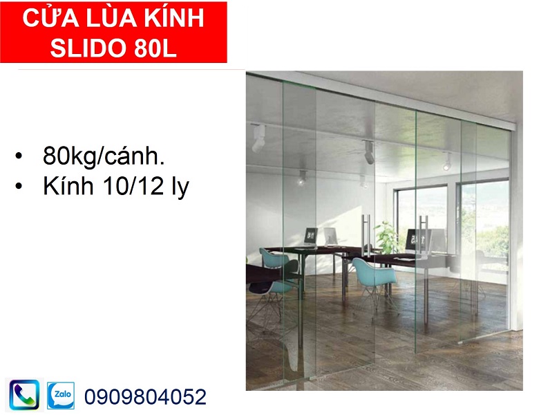 Phụ kiện cửa lùa Hafele  940.83.034 SLIDO 80L cửa kính nặng 80kg