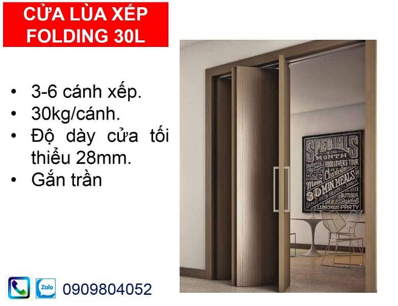 Phụ kiện cửa lùa Hafele 943.10.016 Folding 30L 6 cánh xếp
