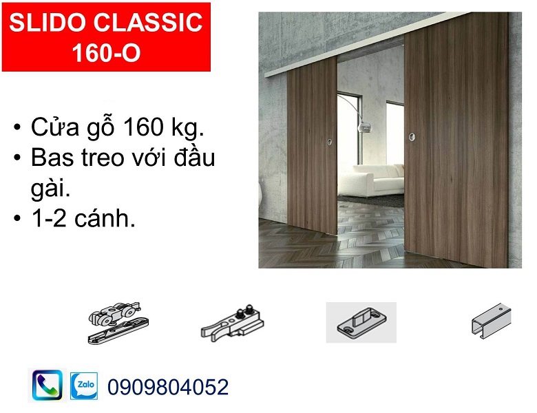 Phụ kiện cửa lùa treo Hafele 160-O (160Kg) 941.62.006