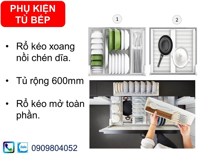 Phụ kiện tủ bếp Hafele 545.14.946 rổ kéo úp chén đĩa tủ rộng 600mm