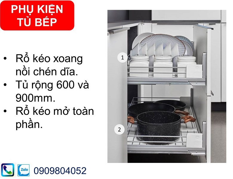 Phụ kiện tủ bếp Hafele 545.14.946 rổ kéo úp chén đĩa tủ rộng 600mm