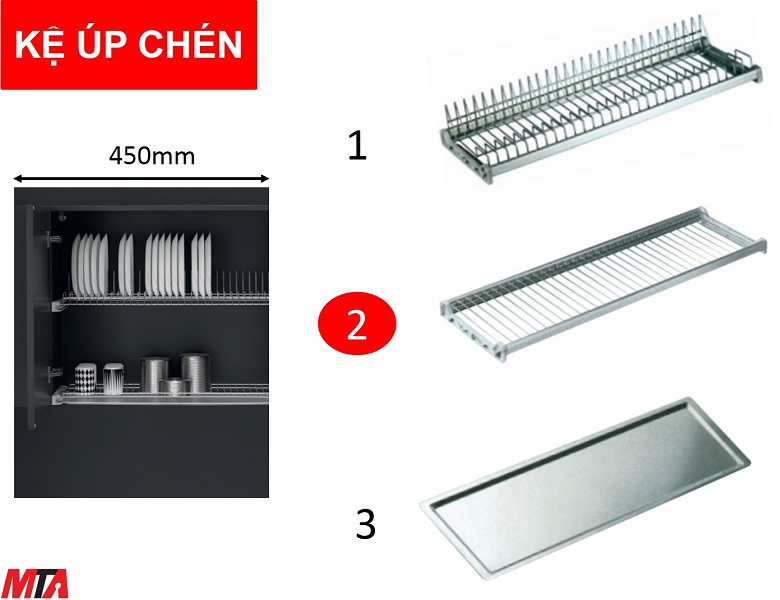 Kệ úp chén hafele 544.01.024 giá úp phẳng tủ rộng 450mm