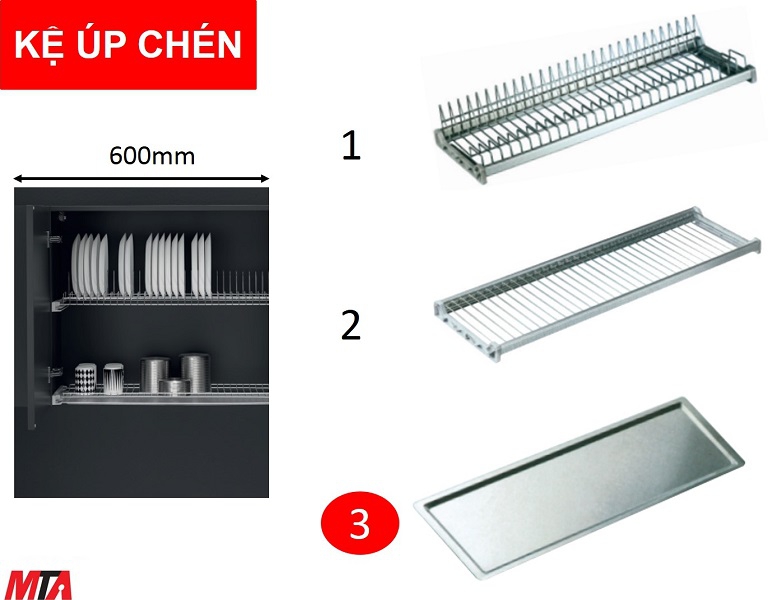 Kệ úp chén hafele 544.01.087 khay hứng nước tủ rộng 600mm