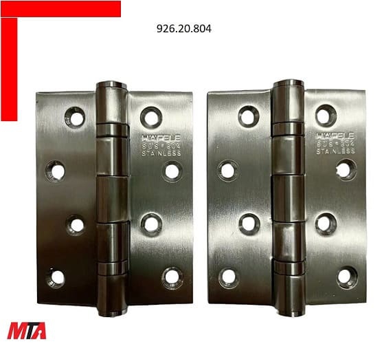 Bản lề lá Hafele 926.20.804 vật liệu inox 304 mạ inox mờ dài 1 tất