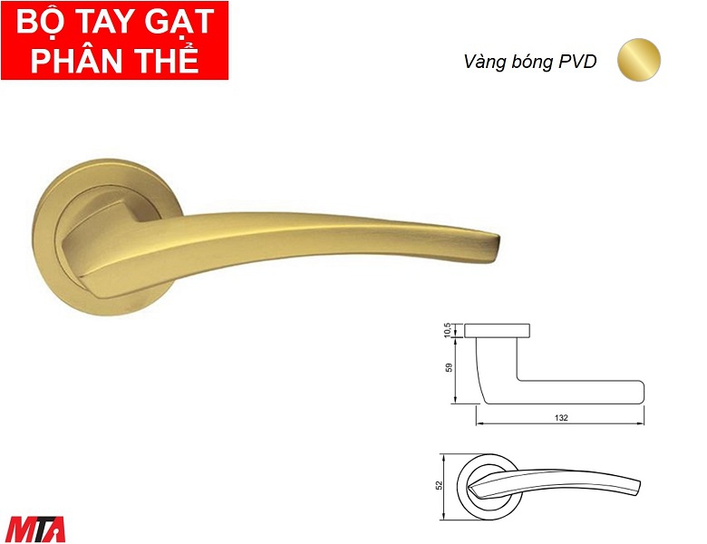Phụ kiện hafele 901.79.869 tay nắm gạt phân thể màu đồng bóng