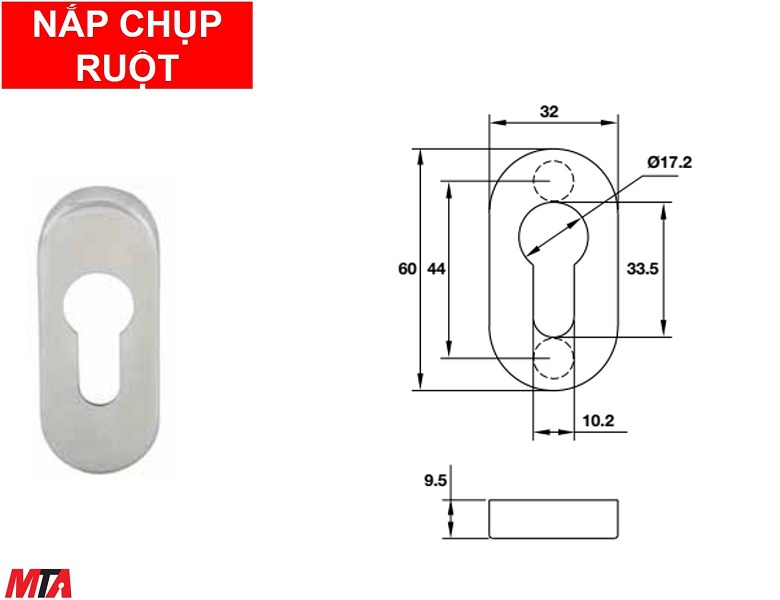 Phụ kiện hafele 902.52.294 phụ kiện cửa nắp che ruột oval
