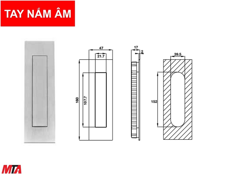 phụ kiện hafele 903.11.960 phụ kiện cửa tay nắm âm inox304