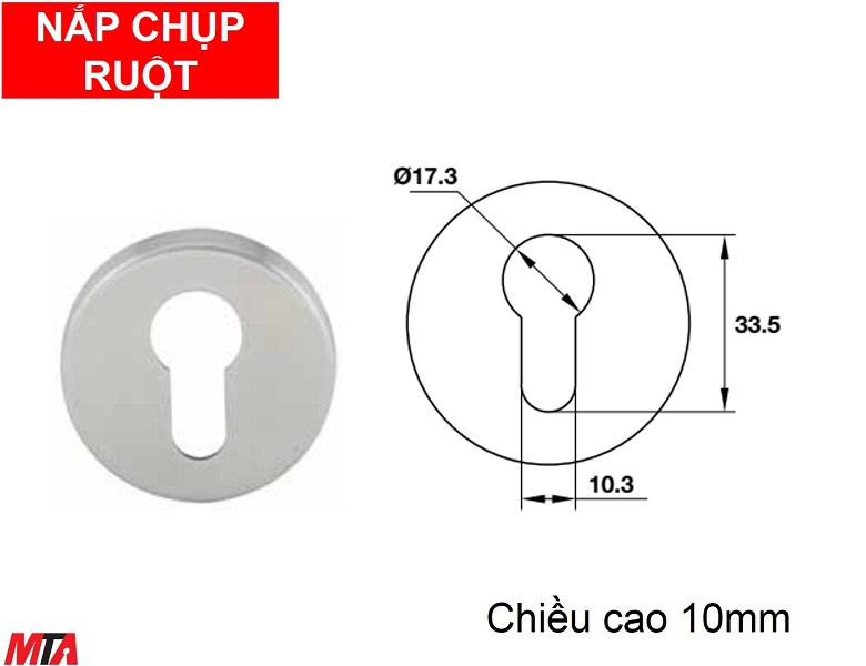 Phụ kiện hafele 903.52.780 phụ kiện cửa nắp che ruột tròn cao 10mm