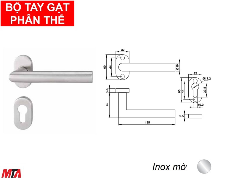 Phụ kiện hafele 903.80.004 tay nắm gạt phân thể cho cửa đố nhỏ
