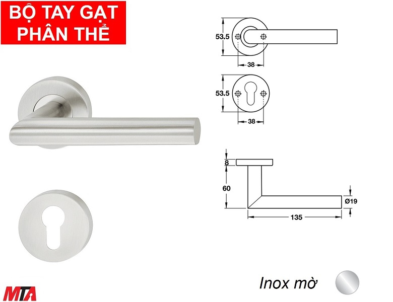 Phụ kiện hafele 903.92.556 tay nắm gạt phân thể inox304 màu inox mờ
