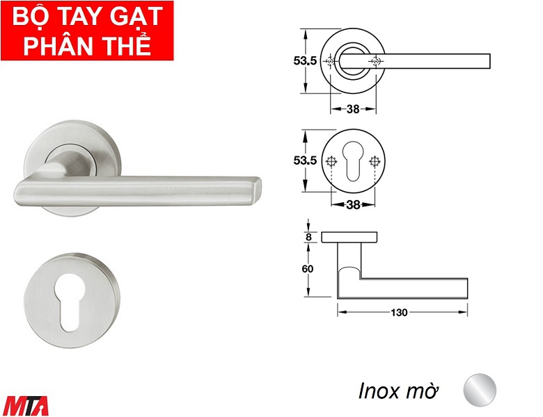 Phụ kiện hafele 903.92.646 tay nắm gạt phân thể inox304 màu inox mờ