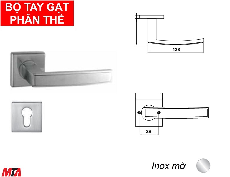 Phụ kiện hafele 903.92.716 tay nắm gạt phân thể inox304 màu inox mờ