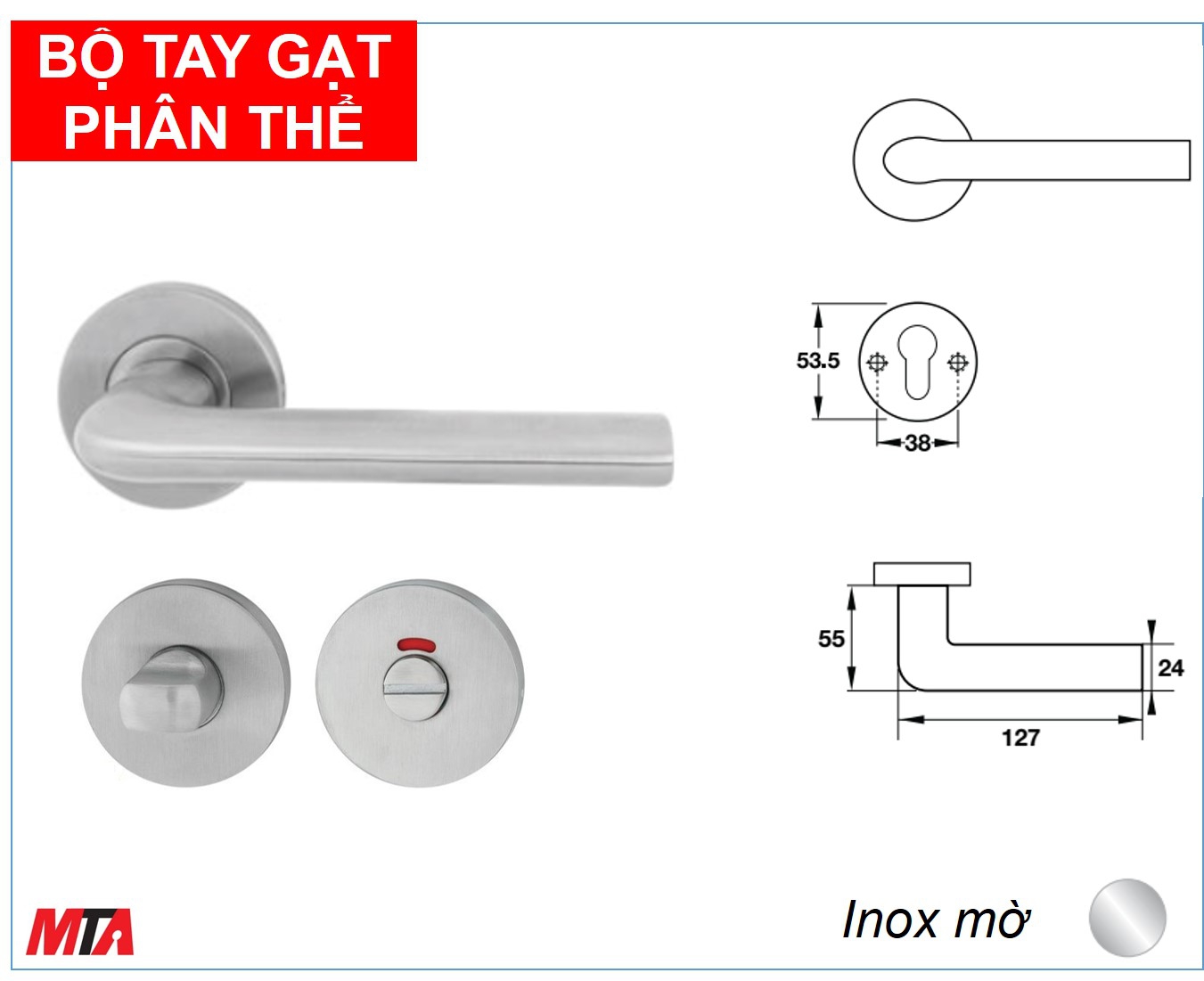 Phụ kiện hafele 903.99.992 tay nắm gạt phân thể inox304 Phòng Toilet