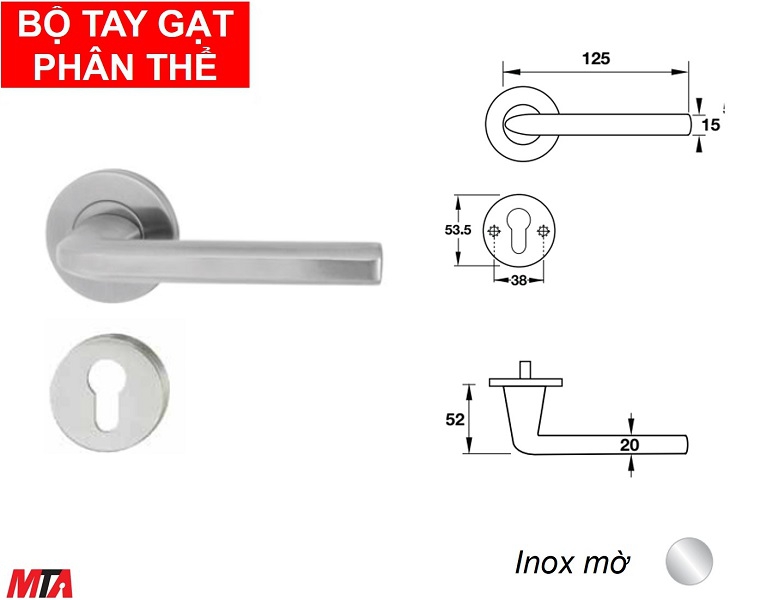 Phụ kiện hafele 903.99.977 tay nắm gạt phân thể inox304 màu inox mờ