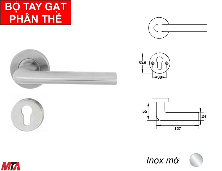 Phụ kiện hafele 903.99.991 tay nắm gạt phân thể inox304 màu inox mờ
