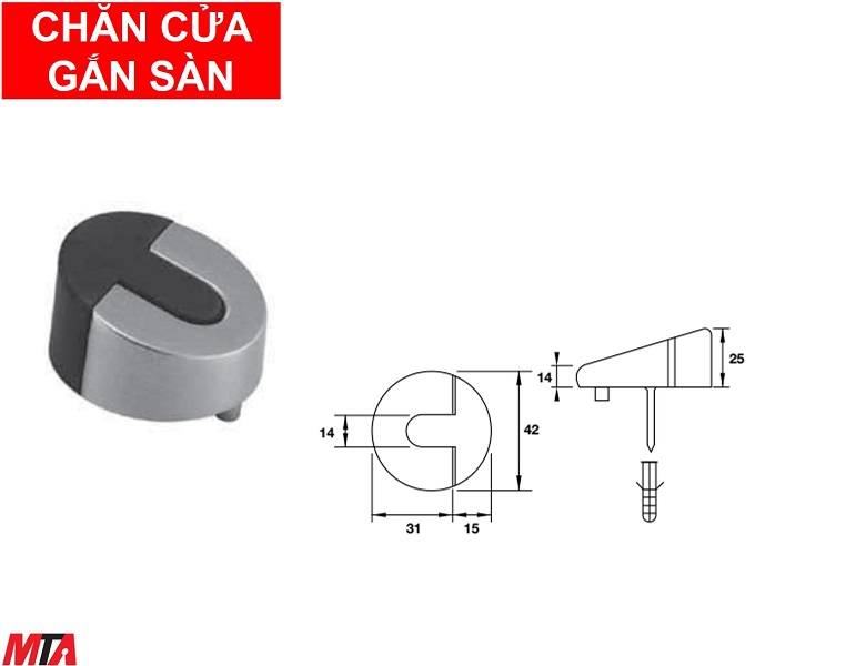 Phụ kiện hafele 937.53.526 chặn cửa gắn sàn