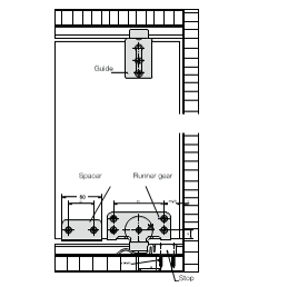 Phụ kiện cửa lùa tủ áo Hafele 494.00.116 cửa 3 cánh lọt lòng 40kg một cánh